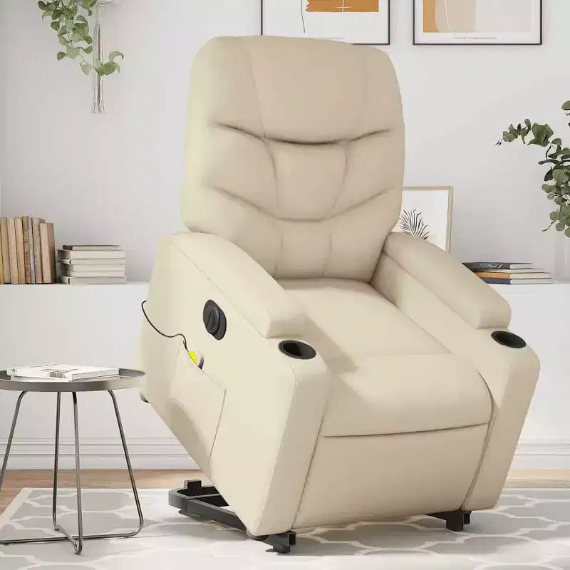 vidaXL Fauteuil de massage inclinable crème