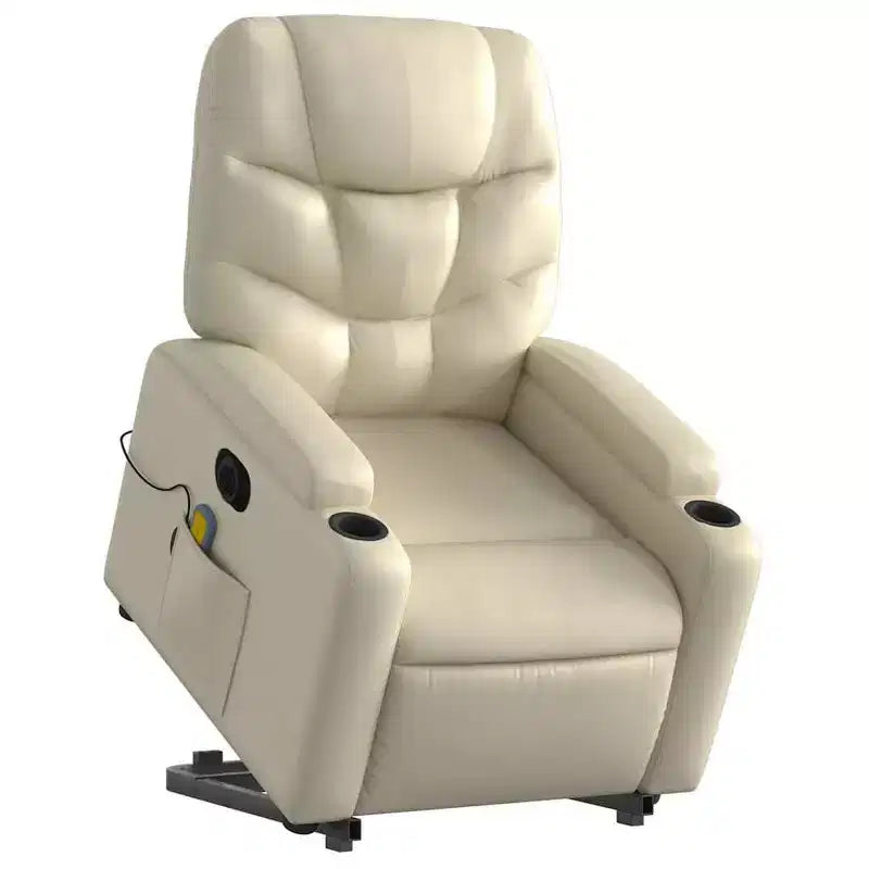 vidaXL Fauteuil de massage inclinable crème