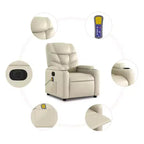 vidaXL Fauteuil de massage inclinable crème