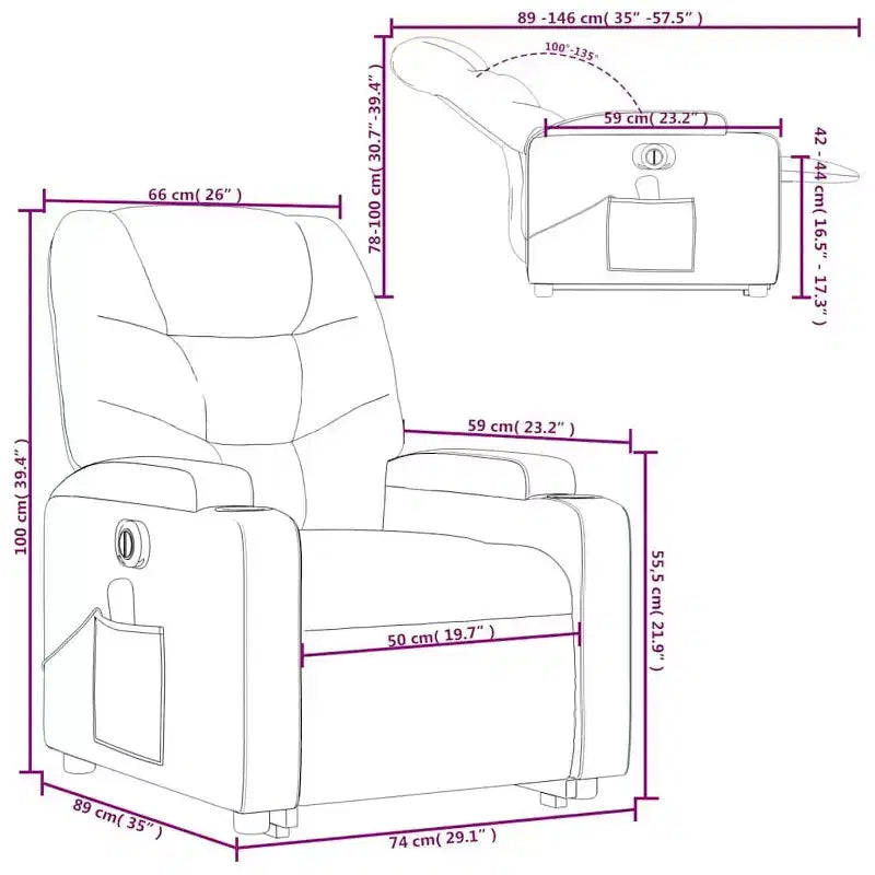 vidaXL Fauteuil de massage inclinable crème