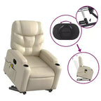 vidaXL Fauteuil de massage inclinable crème