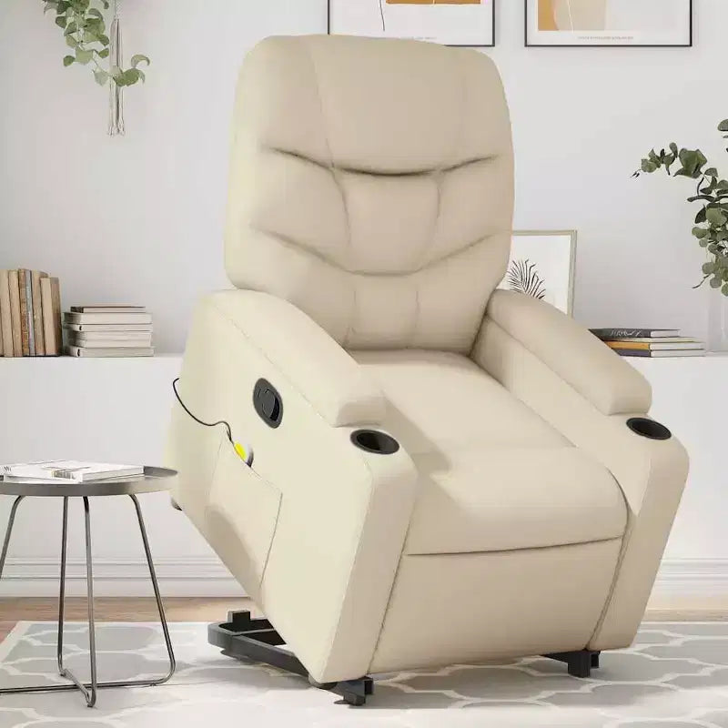 vidaXL Fauteuil de massage inclinable crème