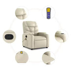 vidaXL Fauteuil de massage inclinable crème