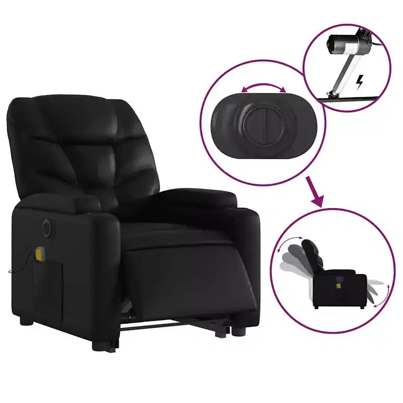 vidaXL Fauteuil de massage inclinable crème