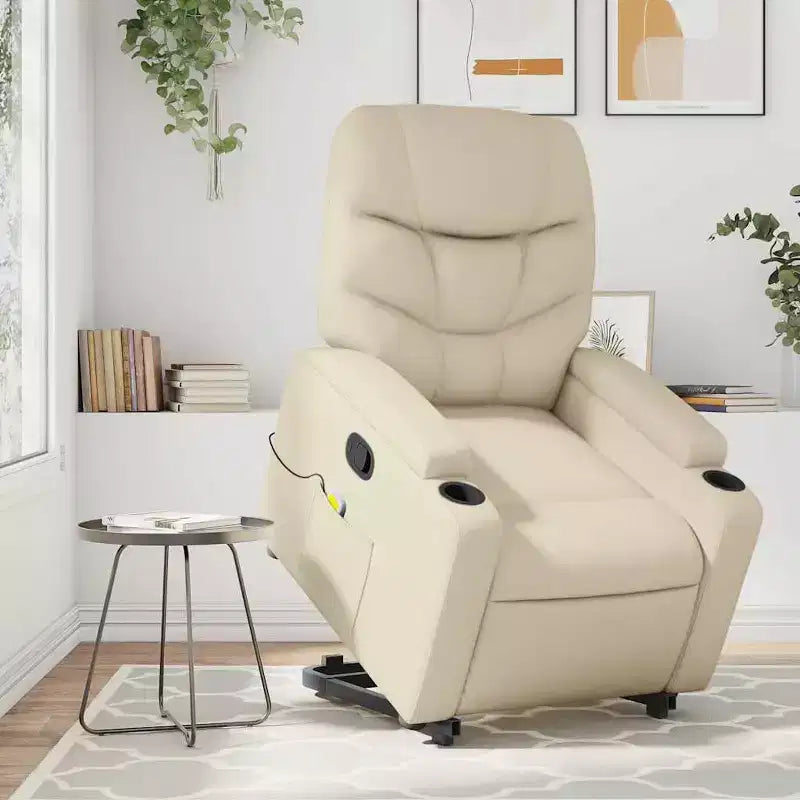 vidaXL Fauteuil de massage inclinable crème