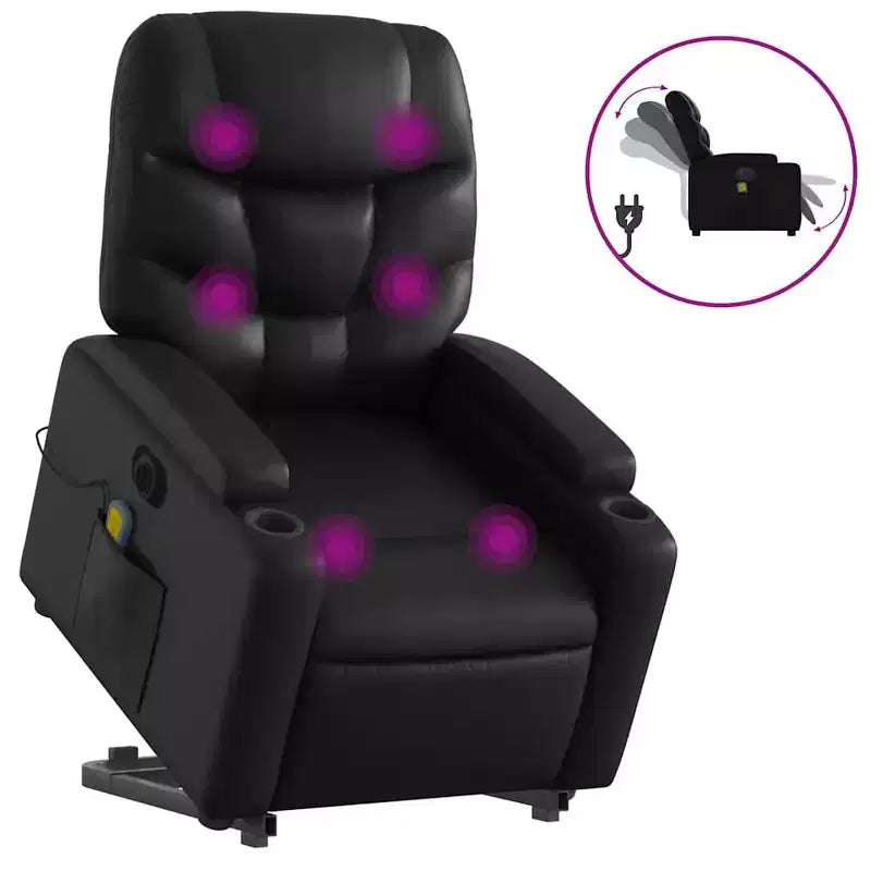 vidaXL Stand Up Massage Recliner Chair Cream