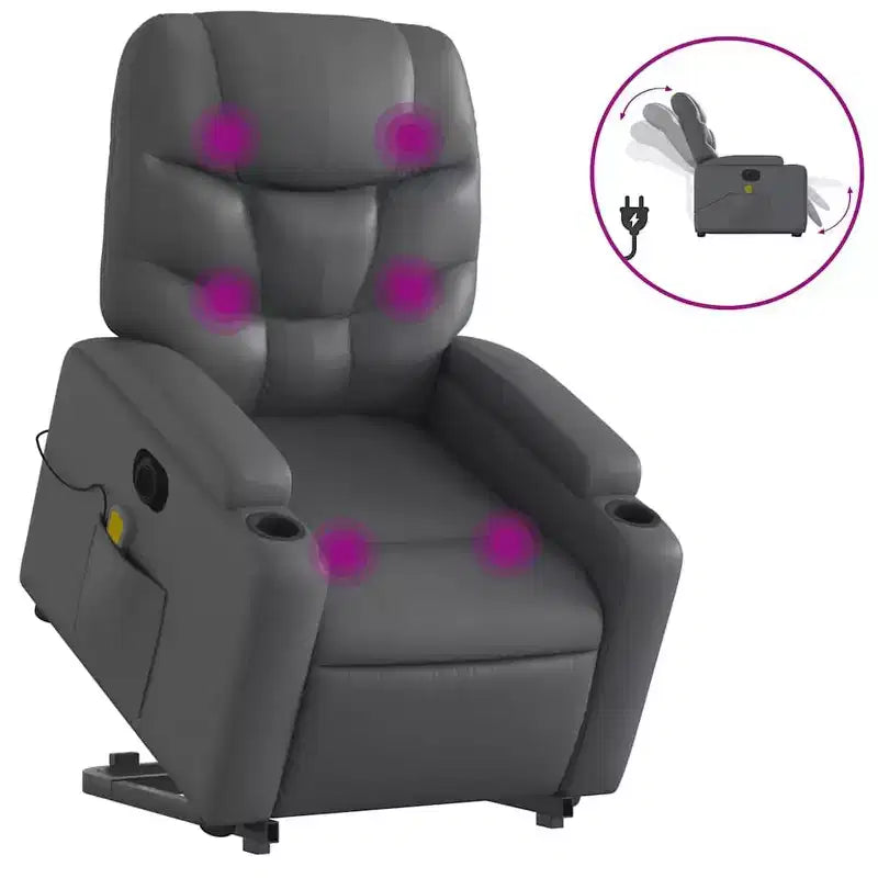 vidaXL Fauteuil de massage inclinable crème