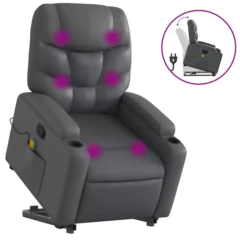 vidaXL Fauteuil de massage inclinable crème