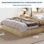 Lit plateforme SunnyFurn avec lattes en bois robustes, cadre de lit au sol, cadre de lit moderne au design minimaliste et peu encombrant, aucun sommier tapissier requis
