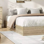 Lit plateforme SunnyFurn avec lattes en bois robustes, cadre de lit au sol, cadre de lit moderne au design minimaliste et peu encombrant, aucun sommier tapissier requis