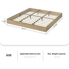 Lit plateforme SunnyFurn avec lattes en bois robustes, cadre de lit au sol, cadre de lit moderne au design minimaliste et peu encombrant, aucun sommier tapissier requis