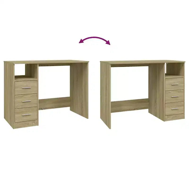 vidaXL Bureau Blanc Bois d'ingénierie 102 cm x 50 cm x 76 cm Bureau