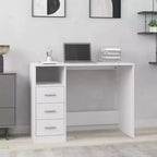 vidaXL Bureau Blanc Bois d'ingénierie 102 cm x 50 cm x 76 cm Bureau