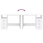 vidaXL Bureau Blanc Bois d'ingénierie 102 cm x 50 cm x 76 cm Bureau