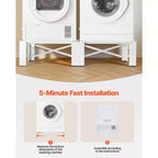Pieds de machine à laver et sèche-linge VEVOR, hauteur 30,5 cm, capacité de charge 317,5 kg, pieds antidérapants, 71,9 x 71,9 cm, lot de 2, blanc