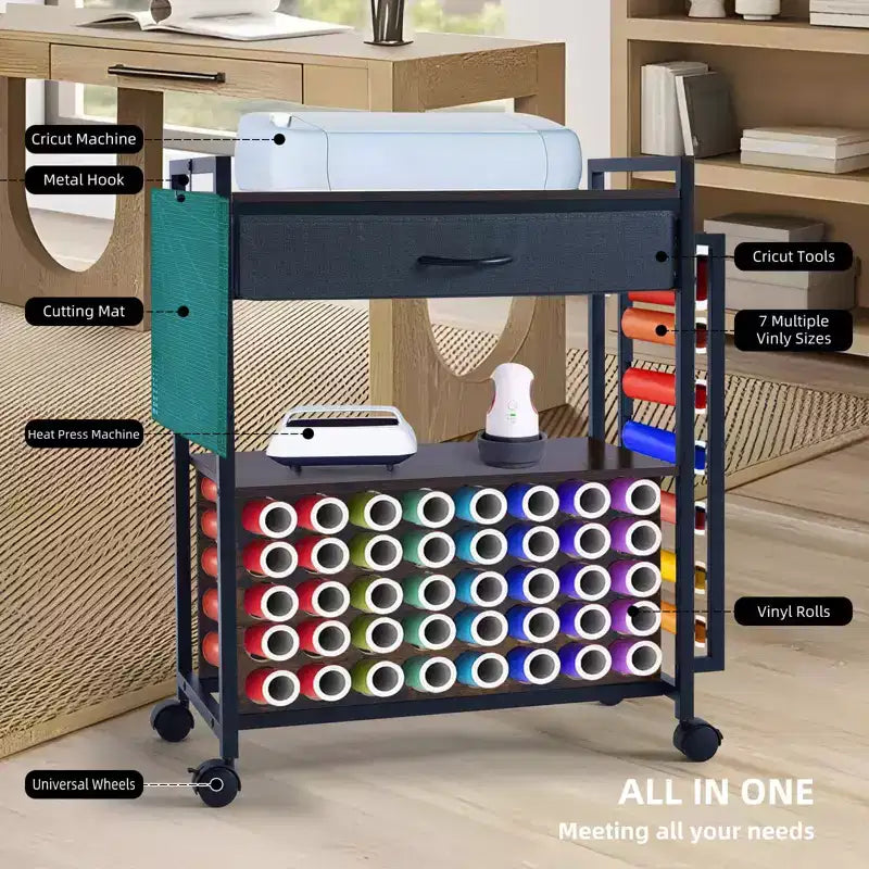 Poste de travail/table à coudre et à travaux manuels de qualité supérieure – Solution de rangement durable et organisée pour vos projets de couture et de travaux manuels, design spacieux pour des espaces de travail créatifs
