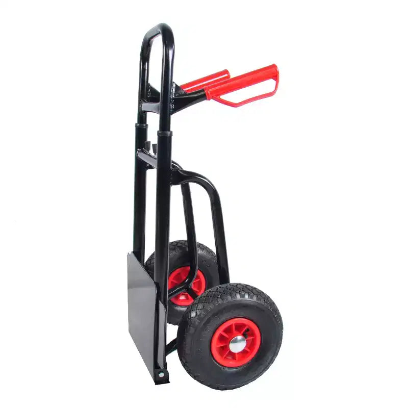 Chariot à plateforme en acier robuste AEELLEEA 150 kg, chariot à double poignée avec 10 roues en caoutchouc, diable pour entrepôt et jardin