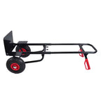 Chariot à plateforme en acier robuste AEELLEEA 150 kg, chariot à double poignée avec 10 roues en caoutchouc, diable pour entrepôt et jardin