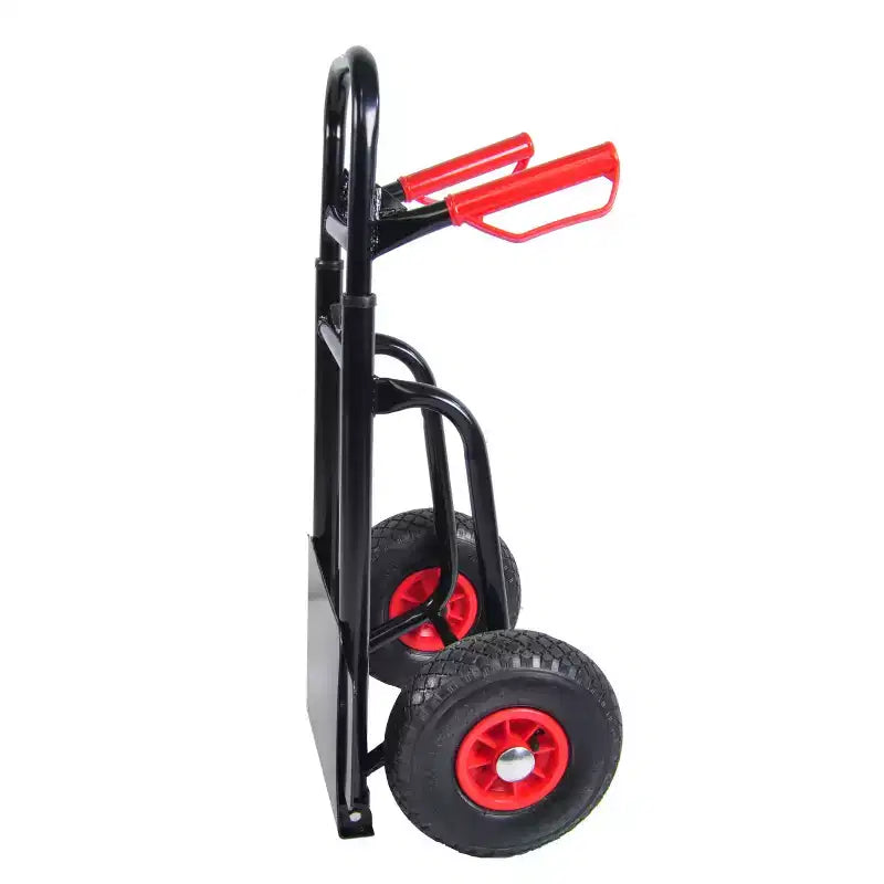 Chariot à plateforme en acier robuste AEELLEEA 150 kg, chariot à double poignée avec 10 roues en caoutchouc, diable pour entrepôt et jardin