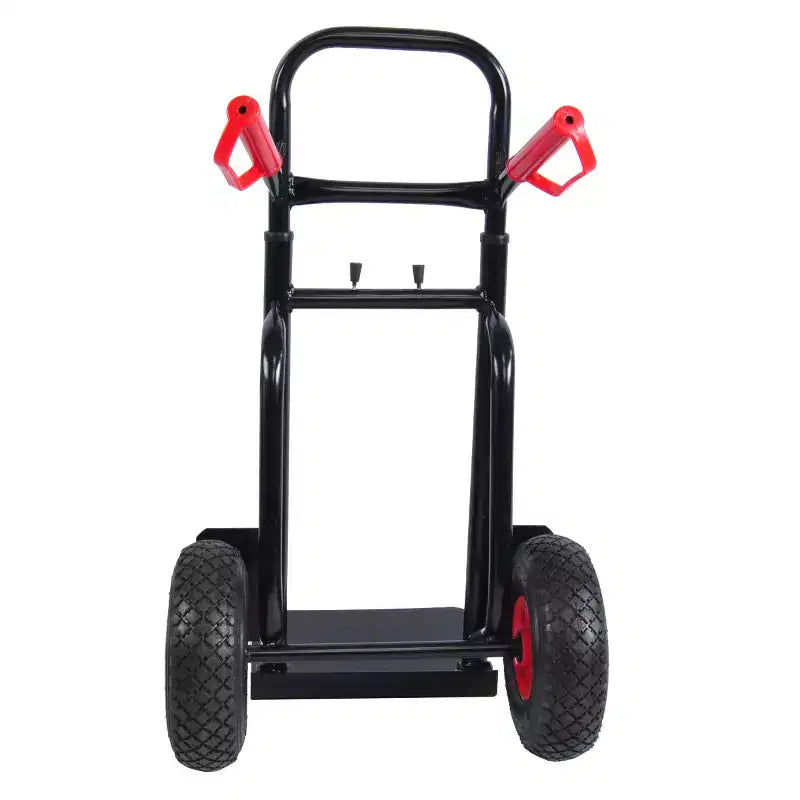 Chariot à plateforme en acier robuste AEELLEEA 150 kg, chariot à double poignée avec 10 roues en caoutchouc, diable pour entrepôt et jardin