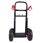 Chariot à plateforme en acier robuste AEELLEEA 150 kg, chariot à double poignée avec 10 roues en caoutchouc, diable pour entrepôt et jardin