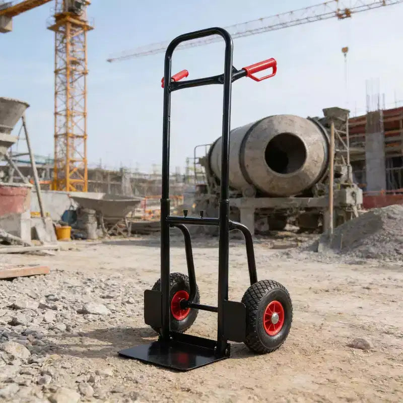 Chariot à plateforme en acier robuste AEELLEEA 150 kg, chariot à double poignée avec 10 roues en caoutchouc, diable pour entrepôt et jardin