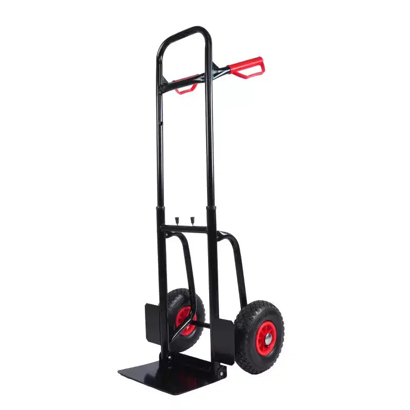 Chariot à plateforme en acier robuste AEELLEEA 150 kg, chariot à double poignée avec 10 roues en caoutchouc, diable pour entrepôt et jardin
