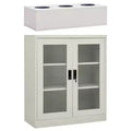 vidaXL Office Cabinet with Planter Box Light Gray 35.4x15.7x50.4 Steel