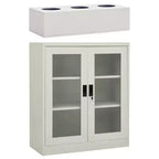 vidaXL Office Cabinet with Planter Box Light Gray 35.4x15.7x50.4 Steel