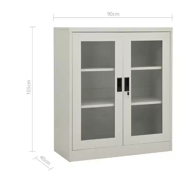 vidaXL Armoire de bureau avec jardinière gris clair 35,4x15,7x50,4 cm acier