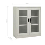 vidaXL Armoire de bureau avec jardinière gris clair 35,4x15,7x50,4 cm acier