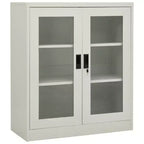 vidaXL Armoire de bureau avec jardinière gris clair 35,4x15,7x50,4 cm acier