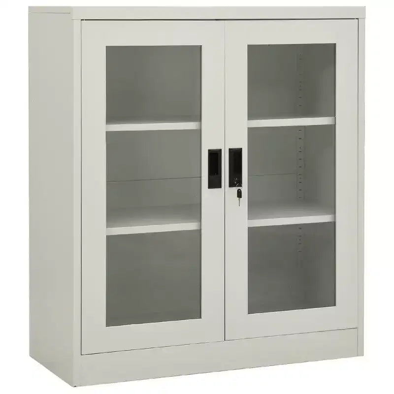 vidaXL Armoire de bureau avec jardinière gris clair 35,4x15,7x50,4 cm acier