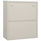 vidaXL Armoire de bureau avec jardinière gris clair 35,4x15,7x50,4 cm acier
