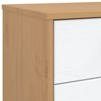vidaXL Commode de rangement OLDEN Blanc et Marron Pin massif