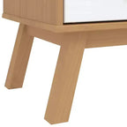 vidaXL Commode de rangement OLDEN Blanc et Marron Pin massif