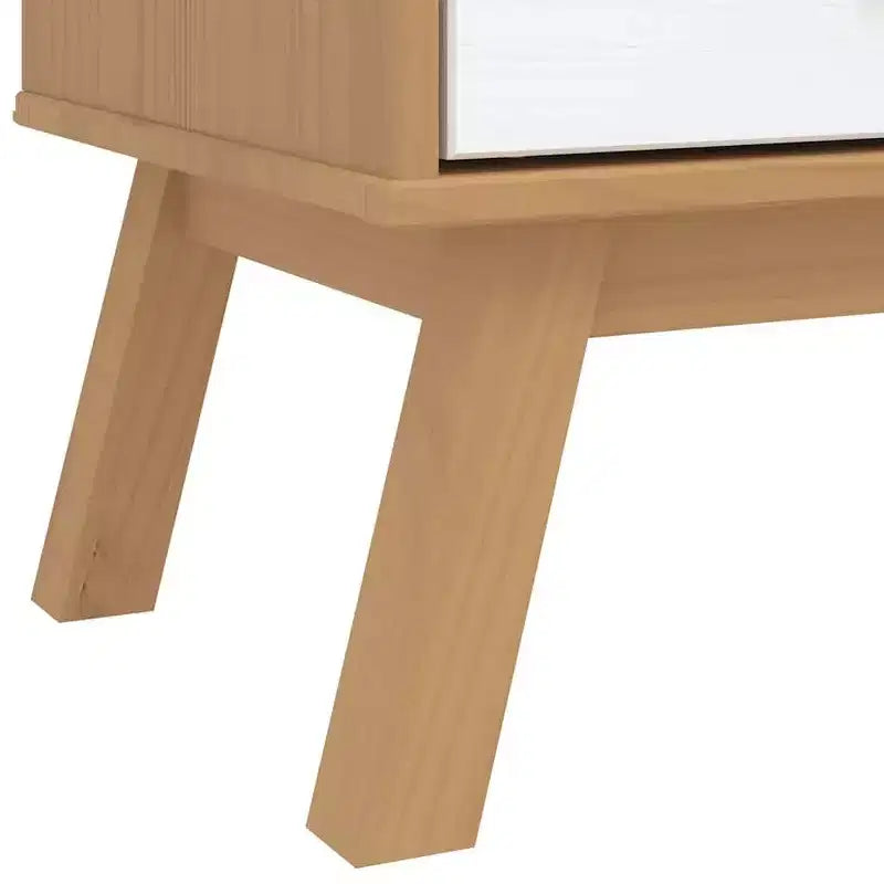 vidaXL Commode de rangement OLDEN Blanc et Marron Pin massif