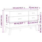 vidaXL Commode de rangement OLDEN Blanc et Marron Pin massif