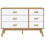 vidaXL Commode de rangement OLDEN Blanc et Marron Pin massif