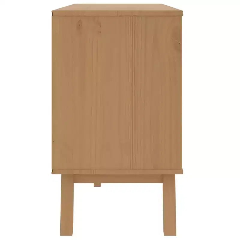 vidaXL Commode de rangement OLDEN Blanc et Marron Pin massif