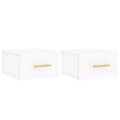vidaXL Wall-mounted Bedside Cabinet Set of 2 White Engineered wood