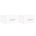 vidaXL Wall-mounted Bedside Cabinet Set of 2 White Engineered wood