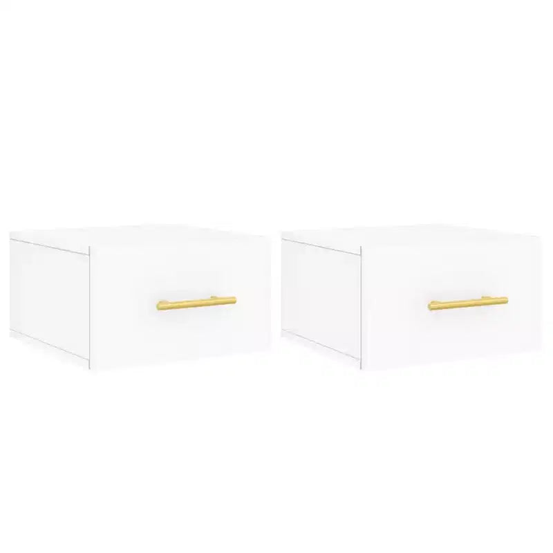 vidaXL Wall-mounted Bedside Cabinet Set of 2 White Engineered wood
