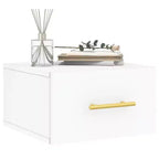 vidaXL Ensemble de 2 tables de chevet murales blanc Bois d'ingénierie