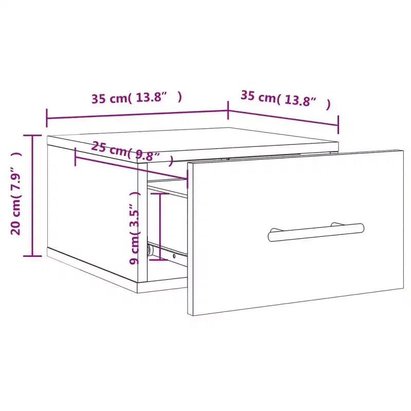 vidaXL Ensemble de 2 tables de chevet murales blanc Bois d'ingénierie