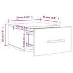 vidaXL Ensemble de 2 tables de chevet murales blanc Bois d'ingénierie