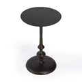 HomeRoots 18 Dark Burnished Bronze Aluminum Round Top Pedestal End Table