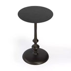 HomeRoots 18 Dark Burnished Bronze Aluminum Round Top Pedestal End Table