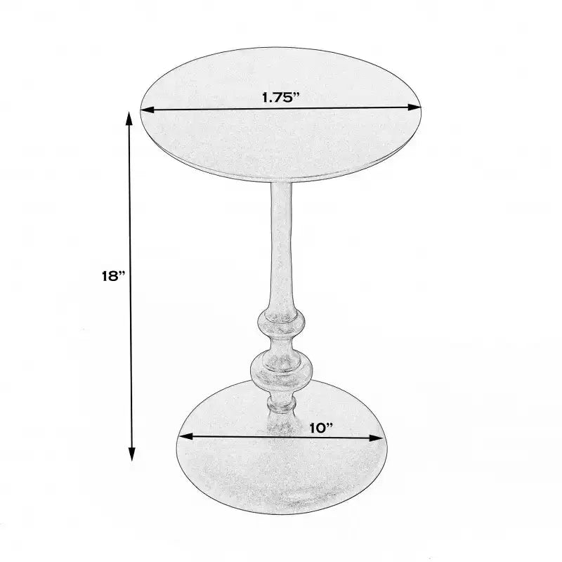 HomeRoots 18 Table d'appoint ronde sur pied en aluminium bronze bruni foncé