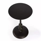 HomeRoots 18 Table d'appoint ronde sur pied en aluminium bronze bruni foncé